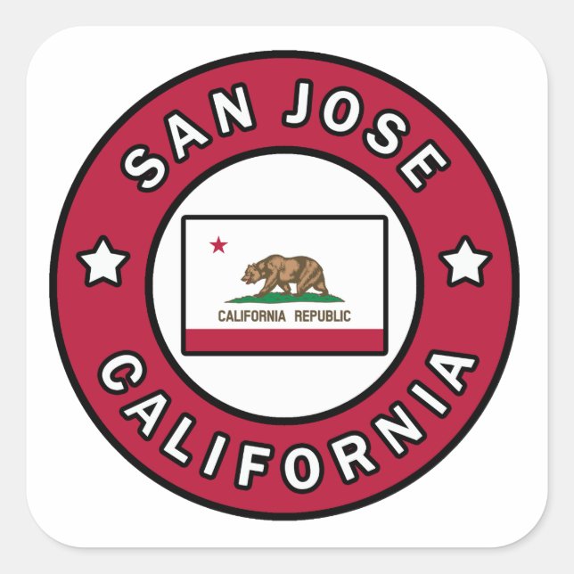 San Jose California Square Sticker (Front)