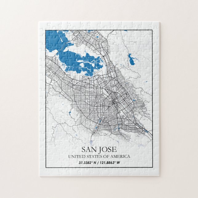 San Jose California USA Travel City Map Jigsaw Puzzle (Vertical)