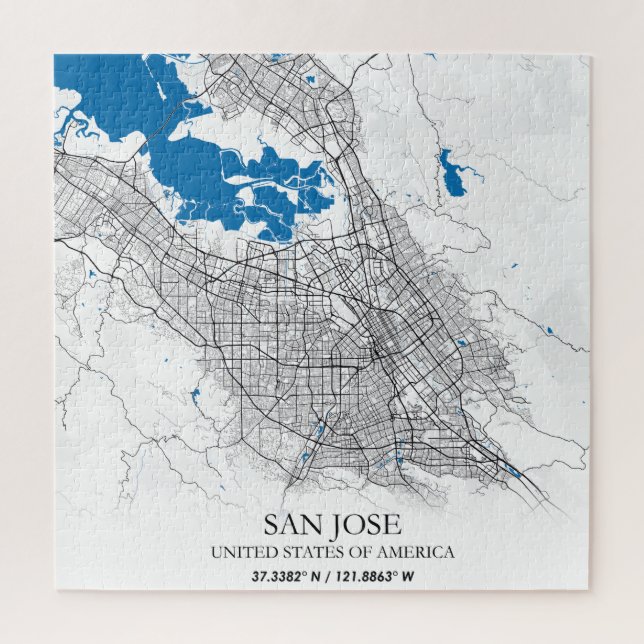 San Jose California USA Travel City Map Jigsaw Puzzle (Vertical)