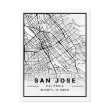 San Jose California USA Travel City Map