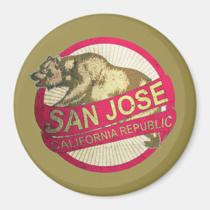 San Jose California vintage bear magnet