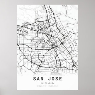San Jose City Map Poster