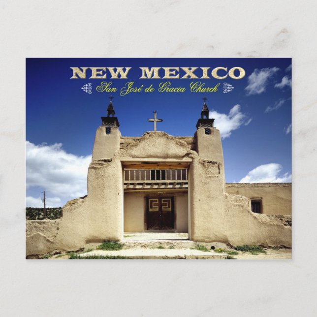 San Jose de Gracia Church, Las Trampas, NM Postcard (Front)