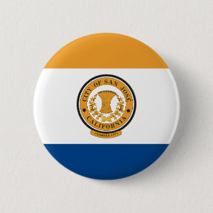 San Jose Flag 6 Cm Round Badge