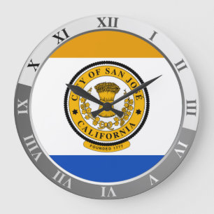 San Jose flag Large Clock