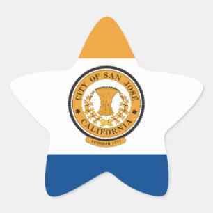 San Jose Flag Star Sticker