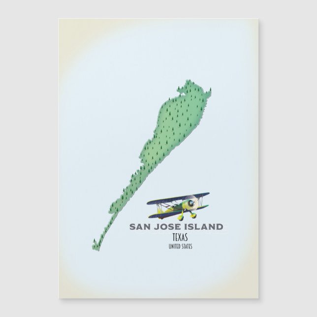 San José Island Texas USA map (Front)
