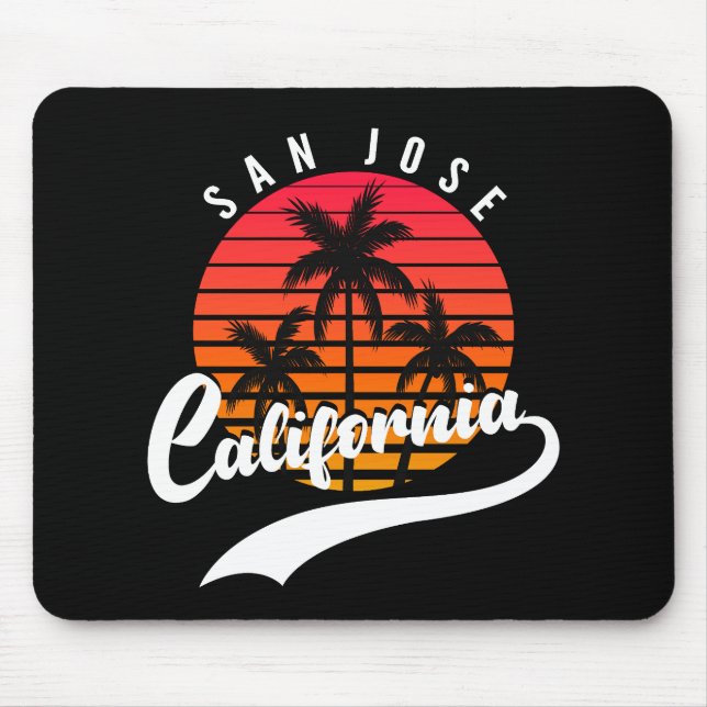 San Jose Retro Sunset Mouse Pad (Front)