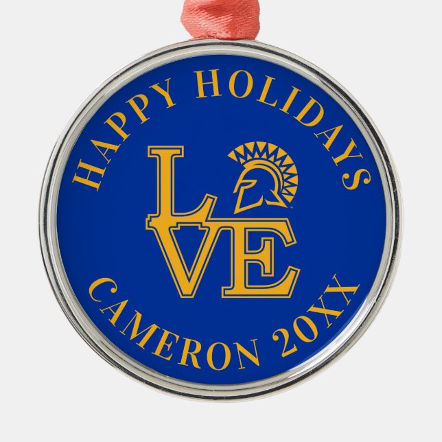 San Jose State Love Metal Tree Decoration (Front)