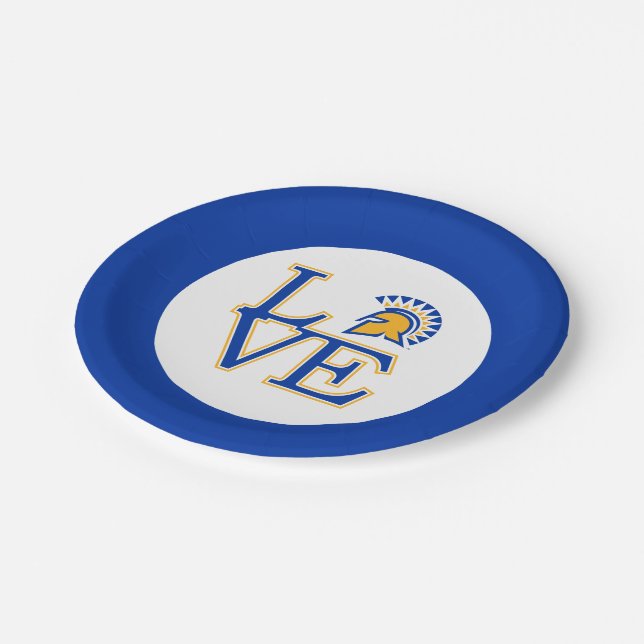 San Jose State Love Paper Plate (Angled)