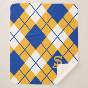 San Jose State Spartans argyle Sherpa Blanket