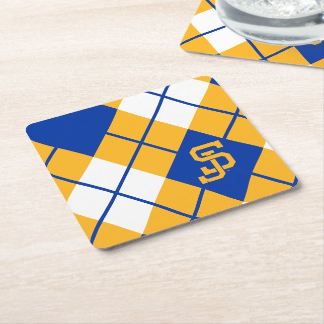 San Jose State Spartans argyle Square Paper Coaster (Angled)