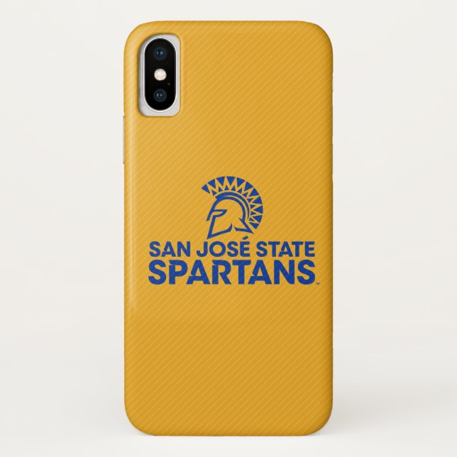 San Jose State Spartans Carbon Fibre Pattern Case-Mate iPhone Case (Back)