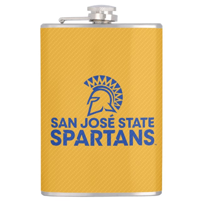 San Jose State Spartans Carbon Fibre Pattern Hip Flask (Front)