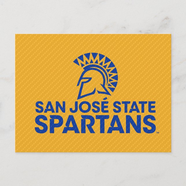 San Jose State Spartans Carbon Fibre Pattern Invitation Postcard (Front)