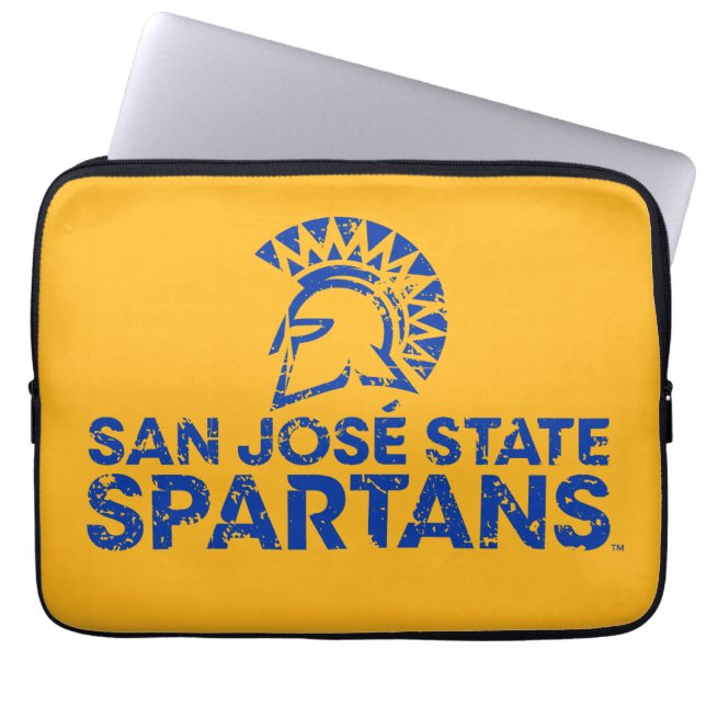 San Jose State Spartans Logo Wordmark Distressed Laptop Sleeve (Front)
