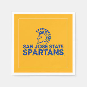 San Jose State Spartans Logo Wordmark Distressed Napkin