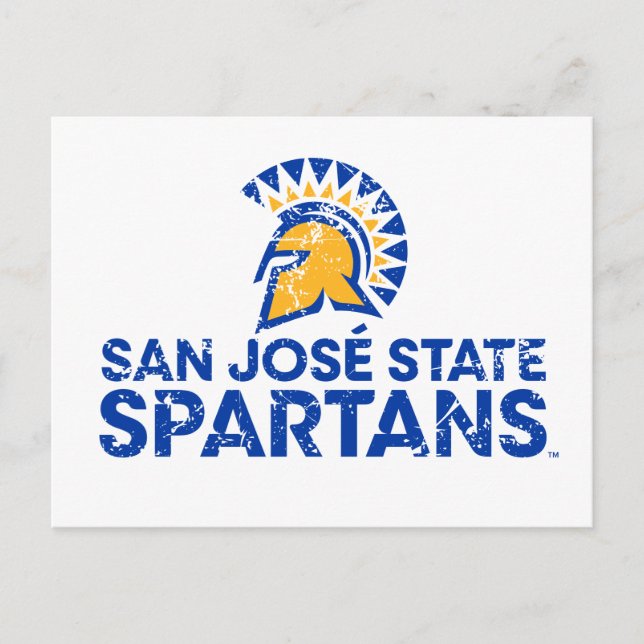 San Jose State Spartans Logo Wordmark Distressed Postcard (Front)