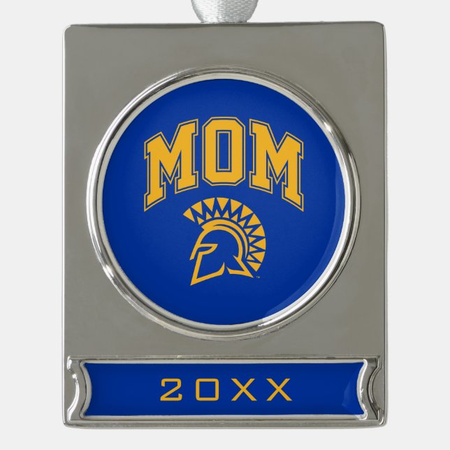 San Jose State Spartans Mum Silver Plated Banner Ornament (Front)