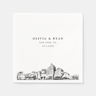 San Jose Wedding Minimalist Paper Napkin