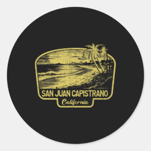 San Juan Capistrano California Beach Surf Vintage Classic Round Sticker