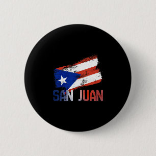San Juan City Puerto Rico Flag Vintage Roots Boric 6 Cm Round Badge