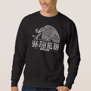San Juan Del Río Mexico Eagle Retro Vintage Distre Sweatshirt