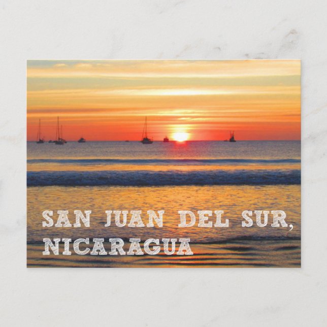 San Juan del Sur, Nicaragua Sunset Postcard (Front)