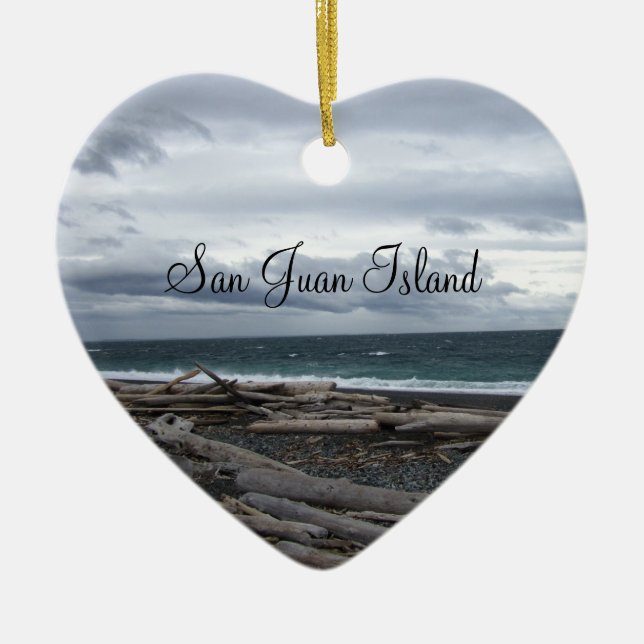 San Juan Island Ceramic Tree Decoration (Front)