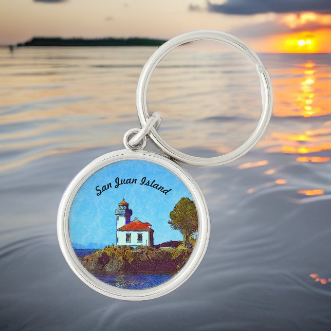 San Juan Island Lime Kiln Lighthouse Keychain (Creator Uploaded)