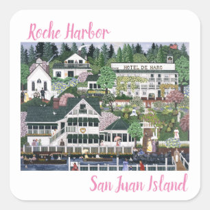 San Juan Island ~ Roche Harbour Square Sticker