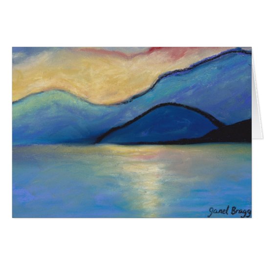 San Juan Island Twilight in Pasels Card