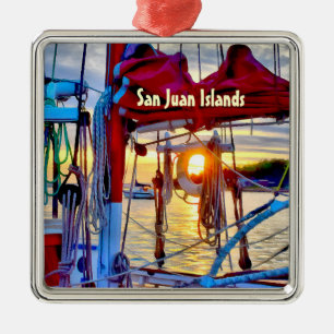 San Juan  Islands Framed Christmas Ornament