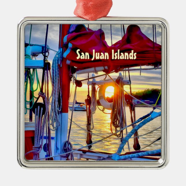 San Juan  Islands Framed Christmas Ornament (Front)