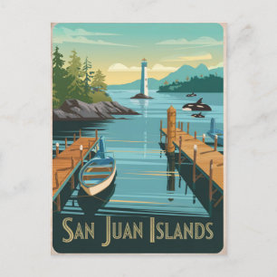 San Juan Islands Vintage Postcard