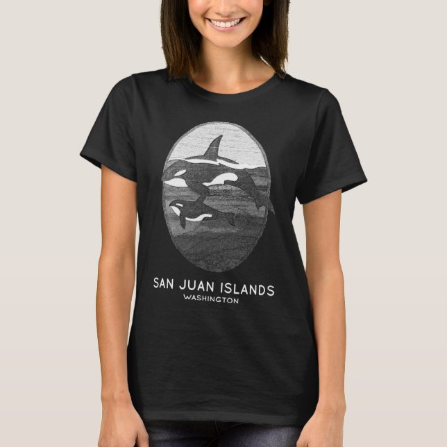 San Juan Islands Washington Orca Whale Souvenir  T-Shirt (Front)