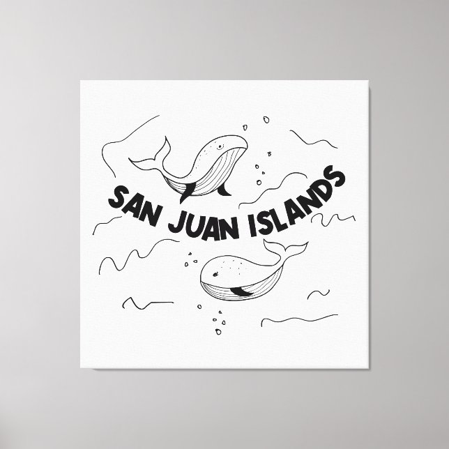 San Juan Islands Whales Canvas Print (Front)