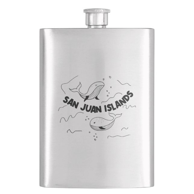 San Juan Islands Whales Hip Flask (Front)