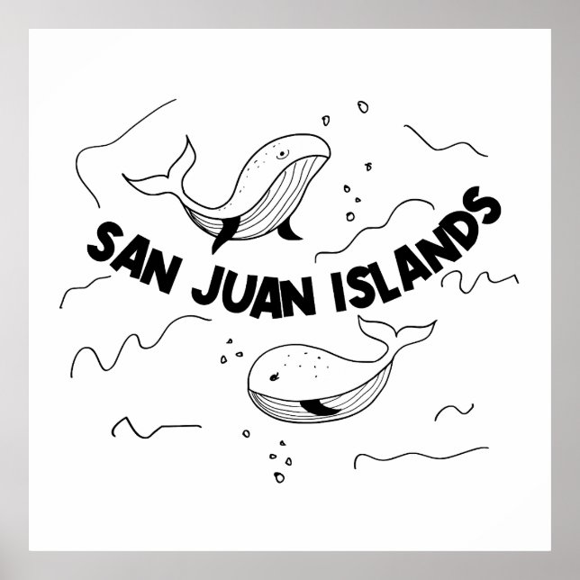San Juan Islands Whales Poster (Front)