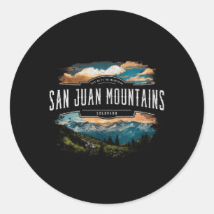 San Juan Mountains Colorado Hiking Outdoors Vintag Classic Round Sticker