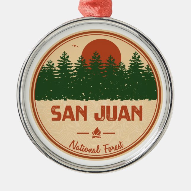 San Juan National Forest Metal Tree Decoration (Front)