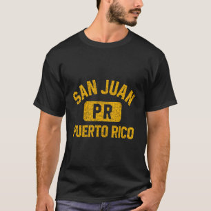 San Juan Pr Puerto Rico Gym Style Distressed Amber T-Shirt