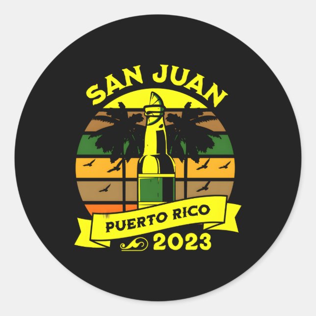 San Juan Puerto Rico 2023 Family Vacation Trip Classic Round Sticker (Front)