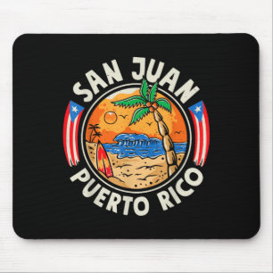 San Juan Puerto Rico Beach Retro Vintage 70s Mouse Mat
