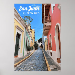 San Juan Puerto Rico Island Colourful Travel Photo Poster