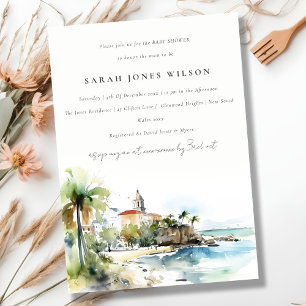 San Juan Puerto Rico Landscape Baby Shower Invitation