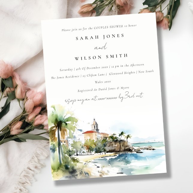 San Juan Puerto Rico Landscape Couples Shower Invitation (Creator Uploaded)