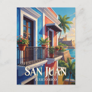 San Juan Puerto Rico Old Town Travel Postcard