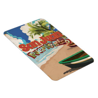 San Juan Puerto Rico Retro Travel Poster Magnet