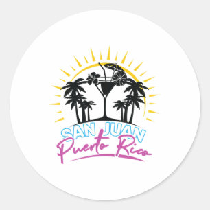 San Juan Puerto Rico Vacation Beach Travel Gift Fo Classic Round Sticker